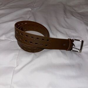 Brown Belt with Oval and Circular Cutouts